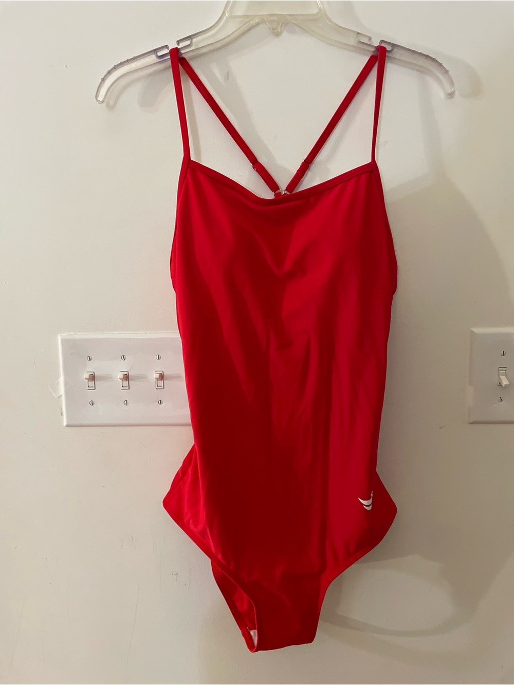 Red Women's One-Piece Swimsuit - Slim Strap Style M